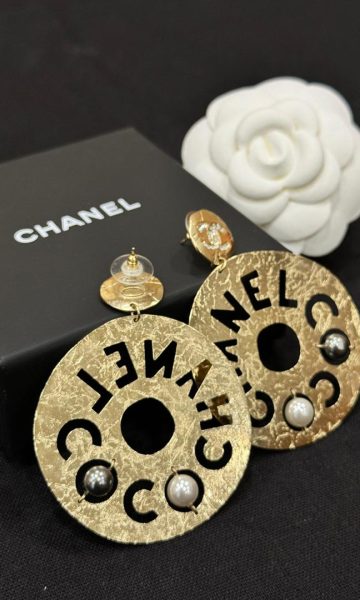 CHANEL 19A Egypt Coco Chanel Cutout Crystal Oversized Dangle Earrings